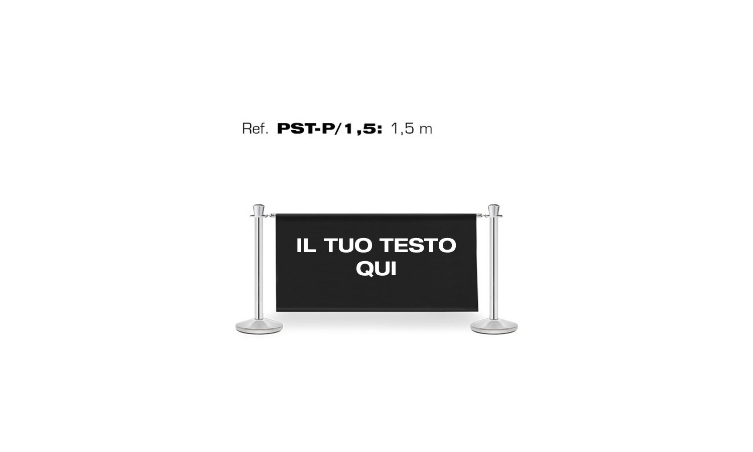 COLONNE SEGNAPERCORSO CON INSERTO PUBBLICITARIO DA 1.5M.