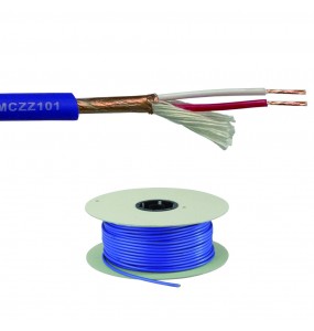 BLUE MICROPHONE CABLE STAND. QUALITY 2X0.24MM Ø 6MM 100 MT.