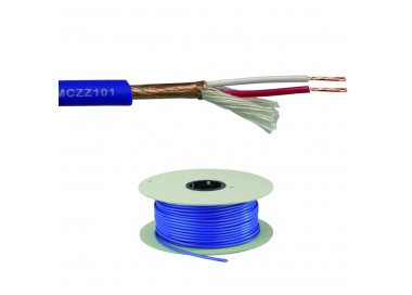 BLUE MICROPHONE CABLE STAND. QUALITY 2X0.24MM Ø 6MM 100 MT.