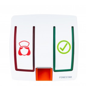 Wall call button for alerts.