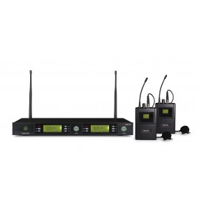 Double UHF wireless belt-pack microphone