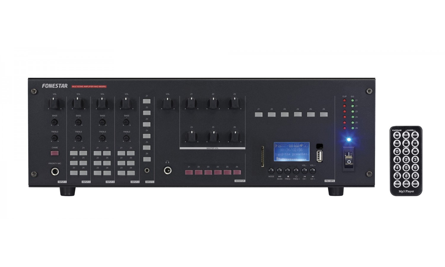 AMPLIFICATORE A MATRICE 5 IN/6OUT POTENZ