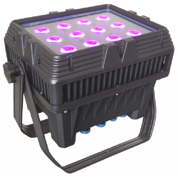 Battery powered LED par with 12 x 12W RGBWA + UV LEDs